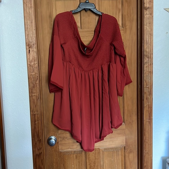 Rust color Torrid size 3 off the shoulder beach cover up/short dress. - Picture 1 of 3
